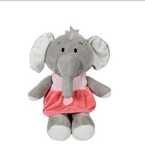 Gitzy Plush Elephant Gray Pink Dress Heart Nursery Stuffed Animal‎ Toy